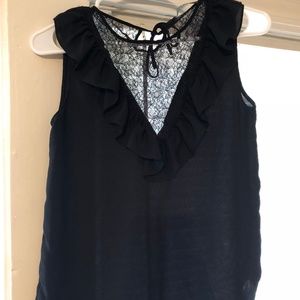 Black Lace Sleeveless Top Zara Basic